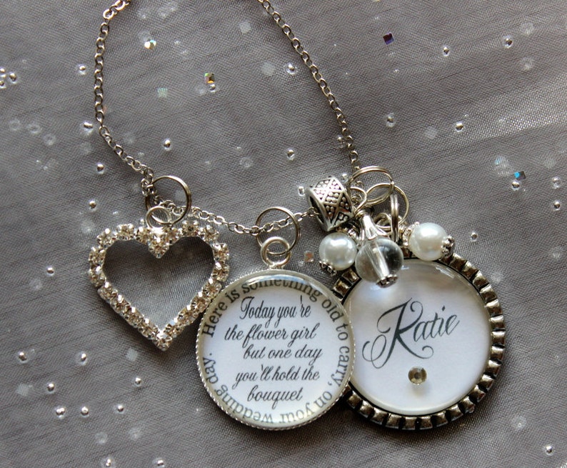 Flower Girl Necklace Personalized Childrens Name Today Etsy