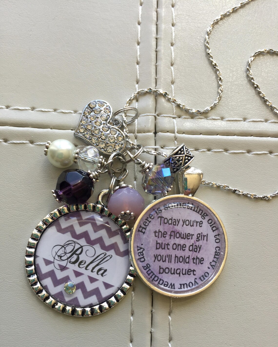 Flower Girl Necklace Personalized Childrens Name Daughter Etsy