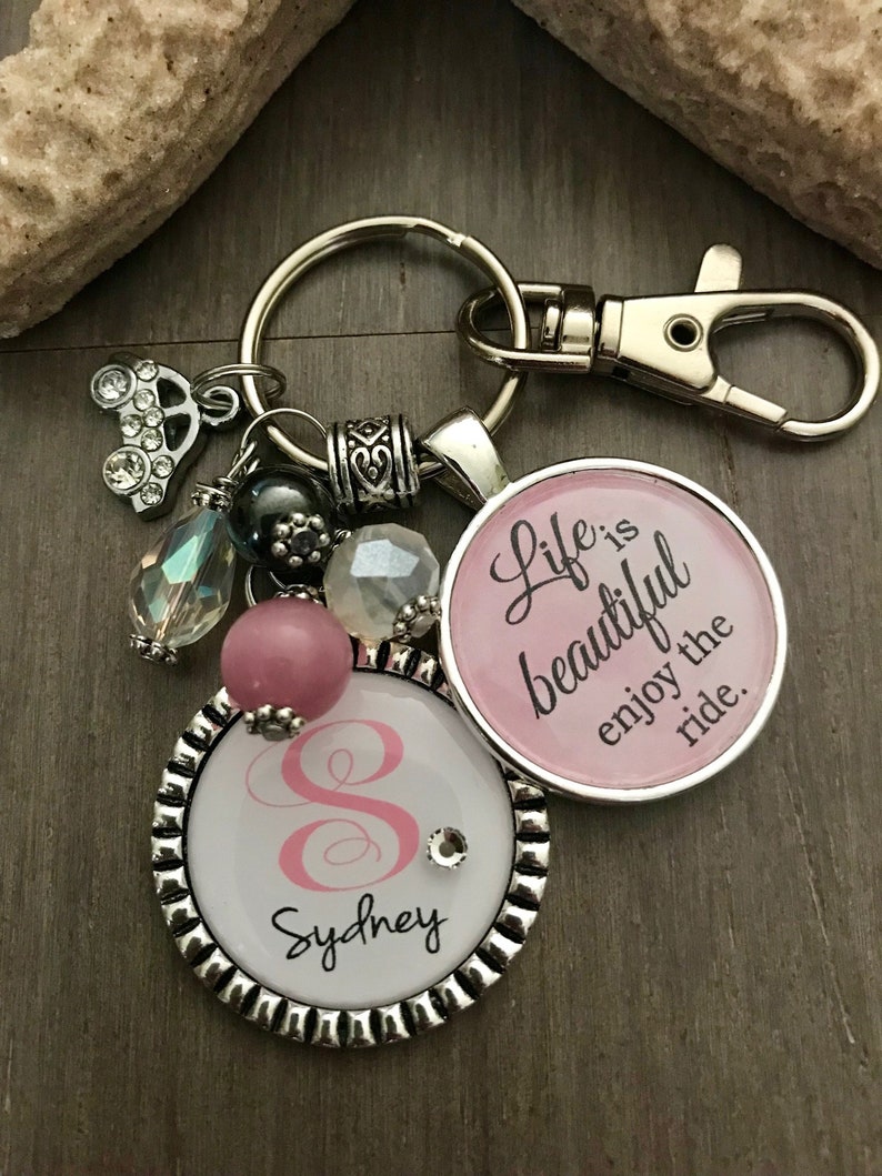 Life is Beautiful Enjoy the Ride KEYCHAIN Sweet 16 Gift Etsy