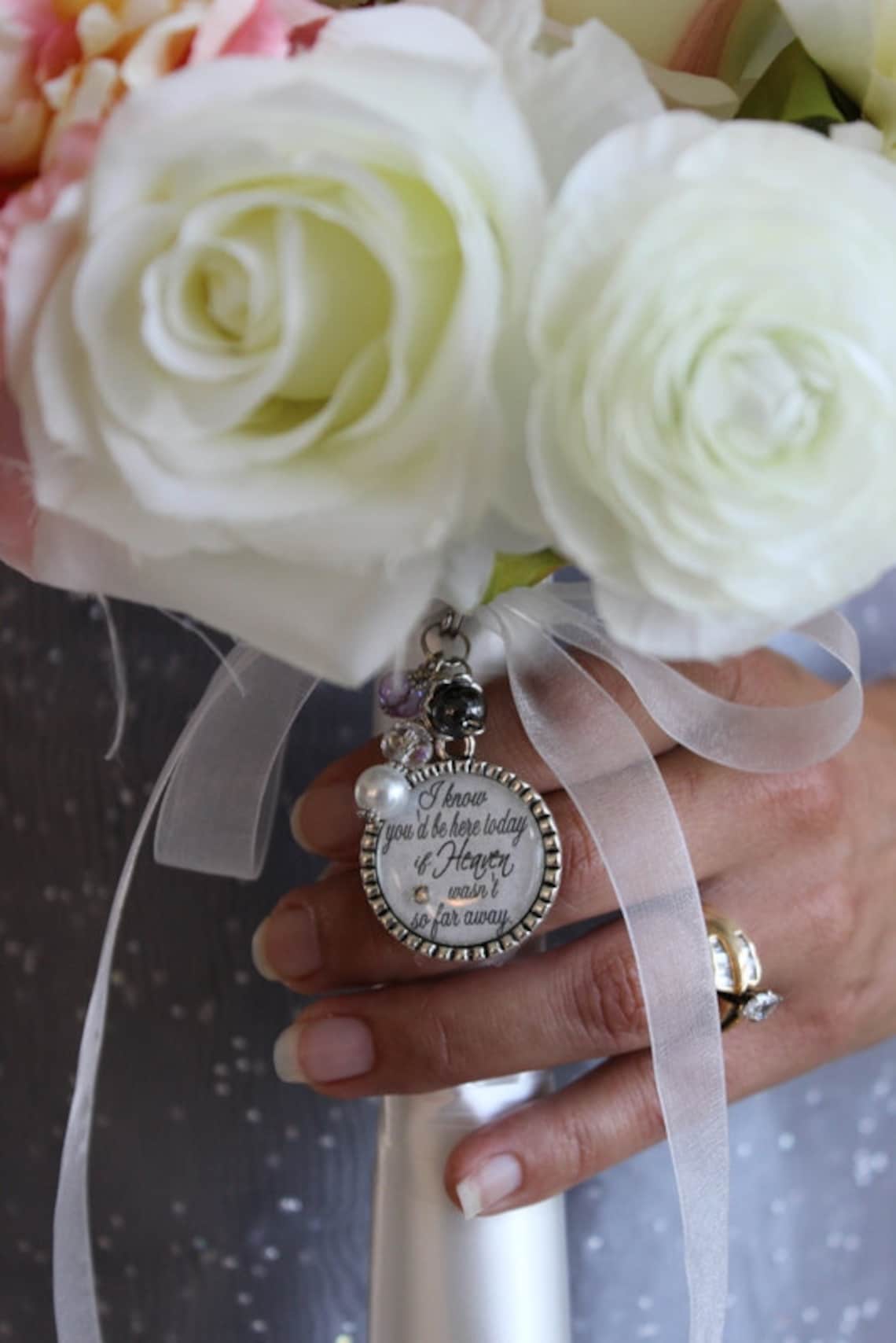 Personalized BRIDAL BOUQUET MEMORIAL Charm Gift Keepsake Etsy