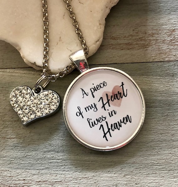 Custom Memorial Necklace A Piece of My Heart Lives in Heaven | Etsy