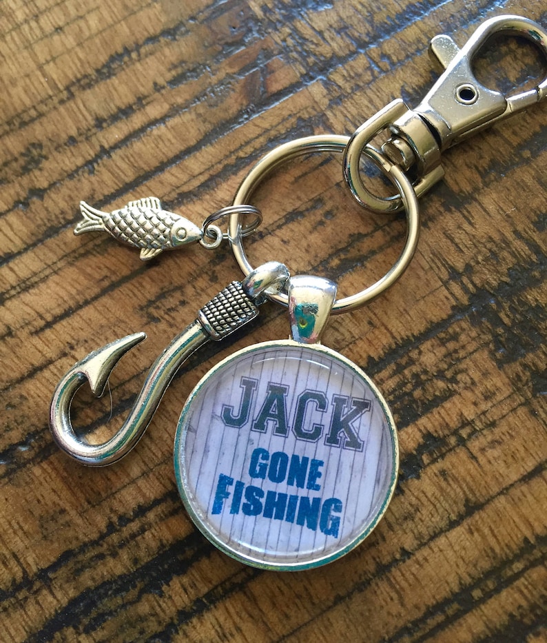 Personalized BOY Keychain/ Gone FISHING Bobber Keychain Name Etsy