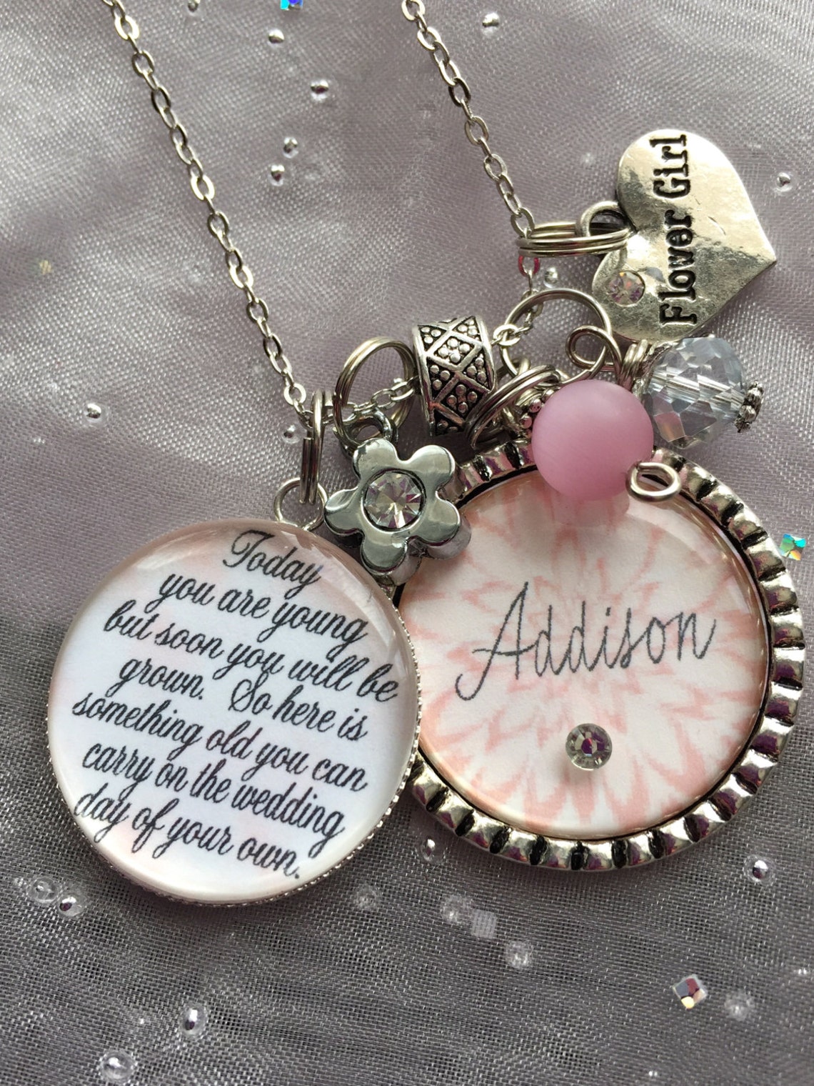 Personalized FLOWER GIRL Necklace Children's Jewelry Etsy