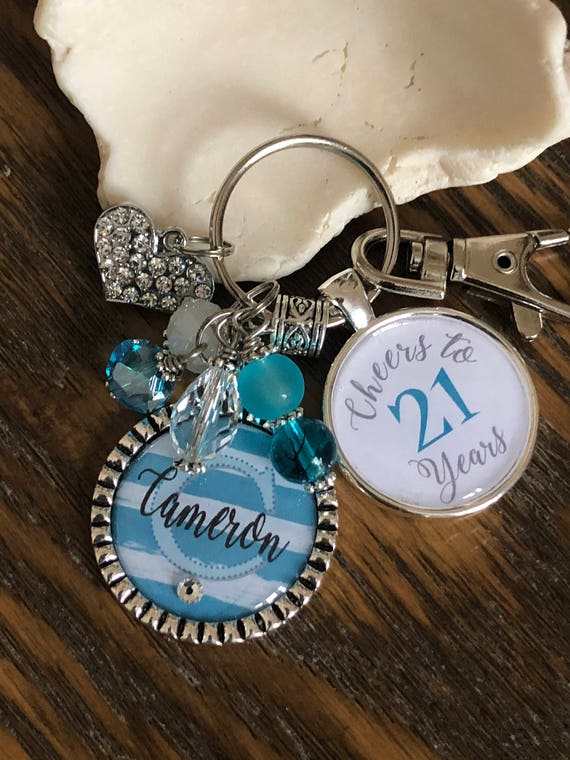 Llavero Clave Cristales Llavero Personalizado 21 Cumpleaños - Elige Para Hija, Hermana, Tía, Etc., ¡Regalo De Piedras Brillantes! Llavero Rhinestone Cumpleaños
