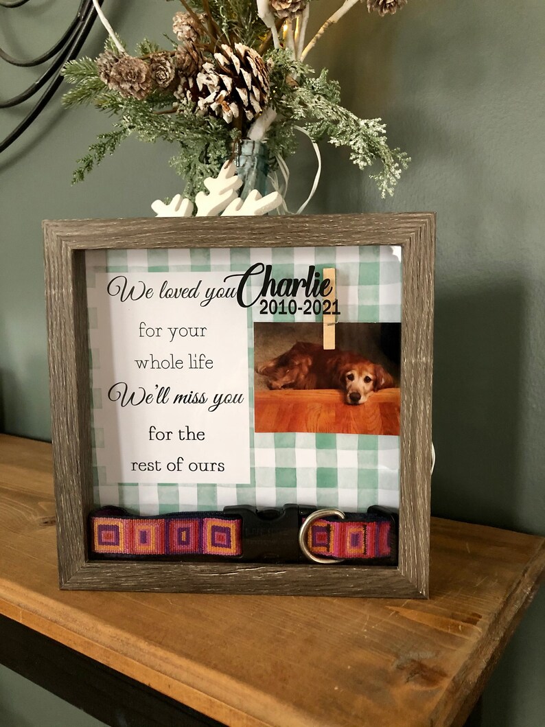 Personalized PHOTO Pet Memorial Box Pet Collar Shadow Box Etsy