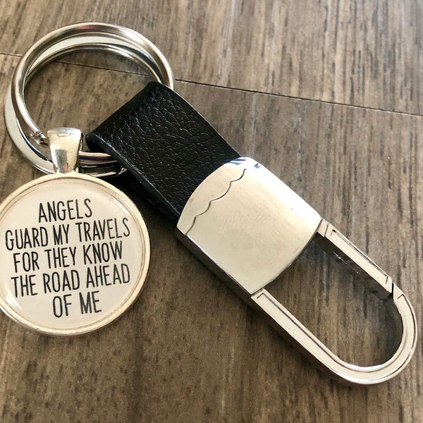 Teen boy keychain/ Christian keychain/ 16th birthday keychain/ Gift for travelers/ New driver keychain for boys/ Safe driving quote keychain
