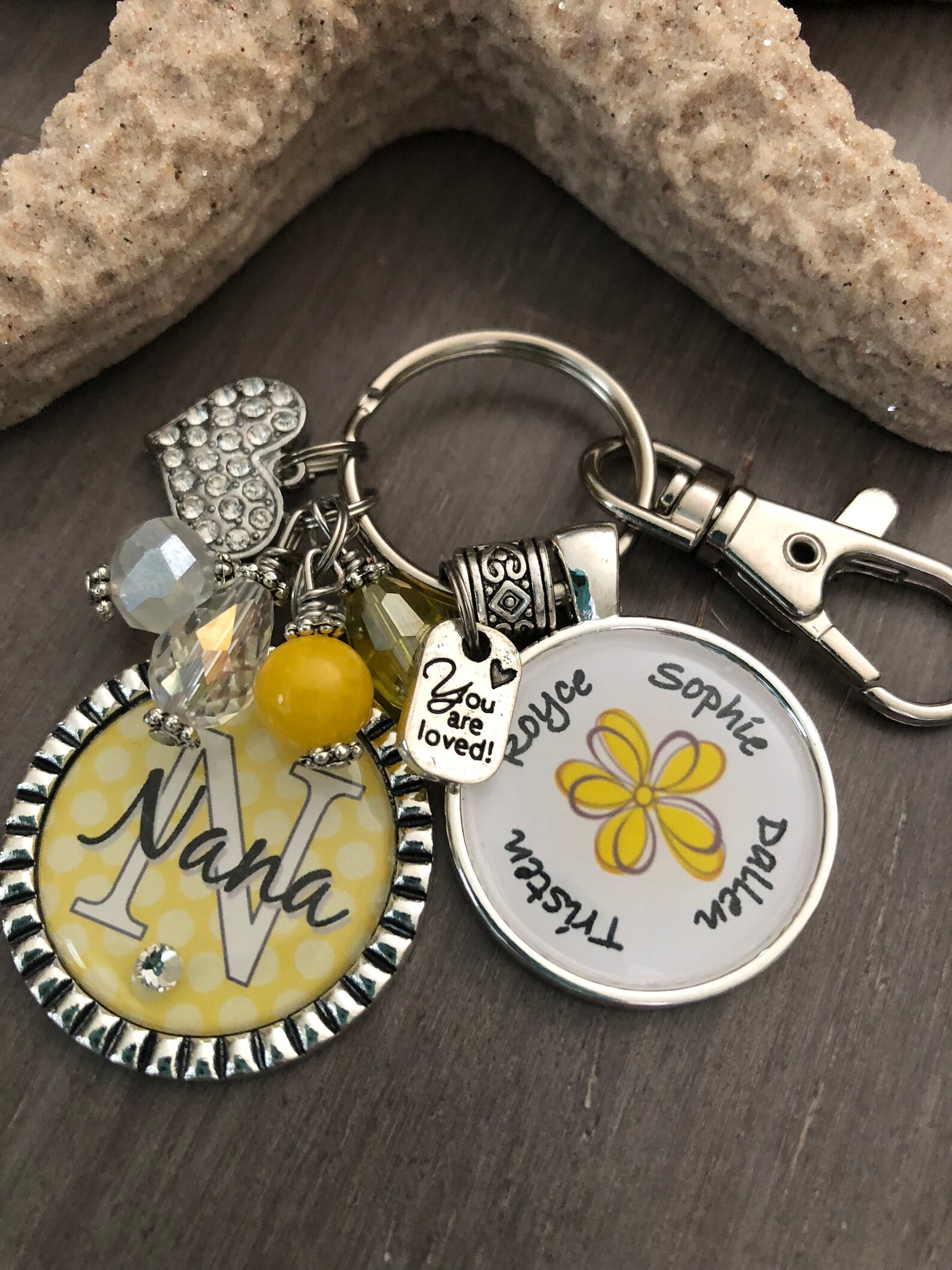 Personalized Nana Keychain Childrens Name Nana Mother Gift Etsy
