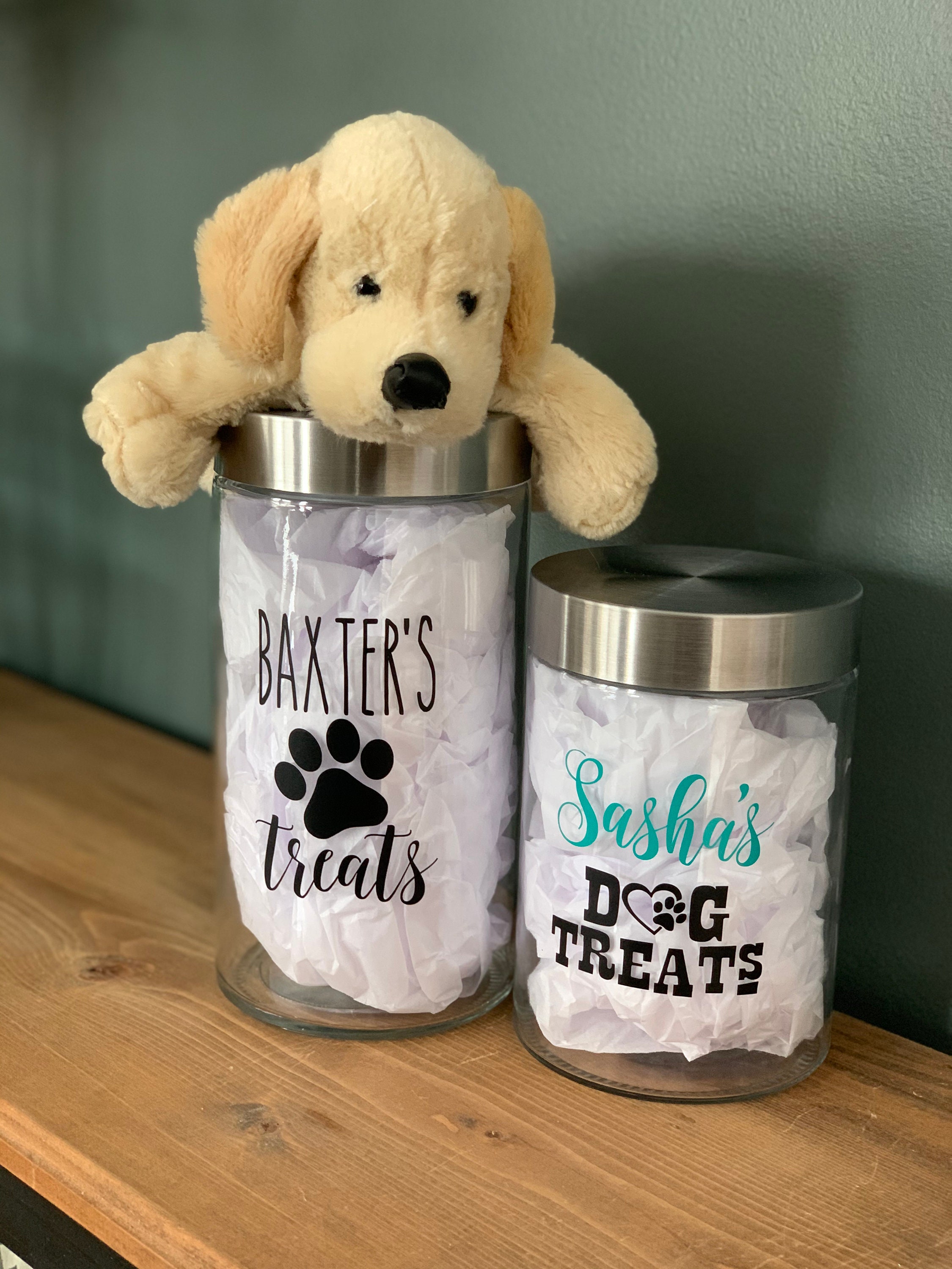 Custom Dog Treat Jar Personalized Dog Treat Jar Etsy