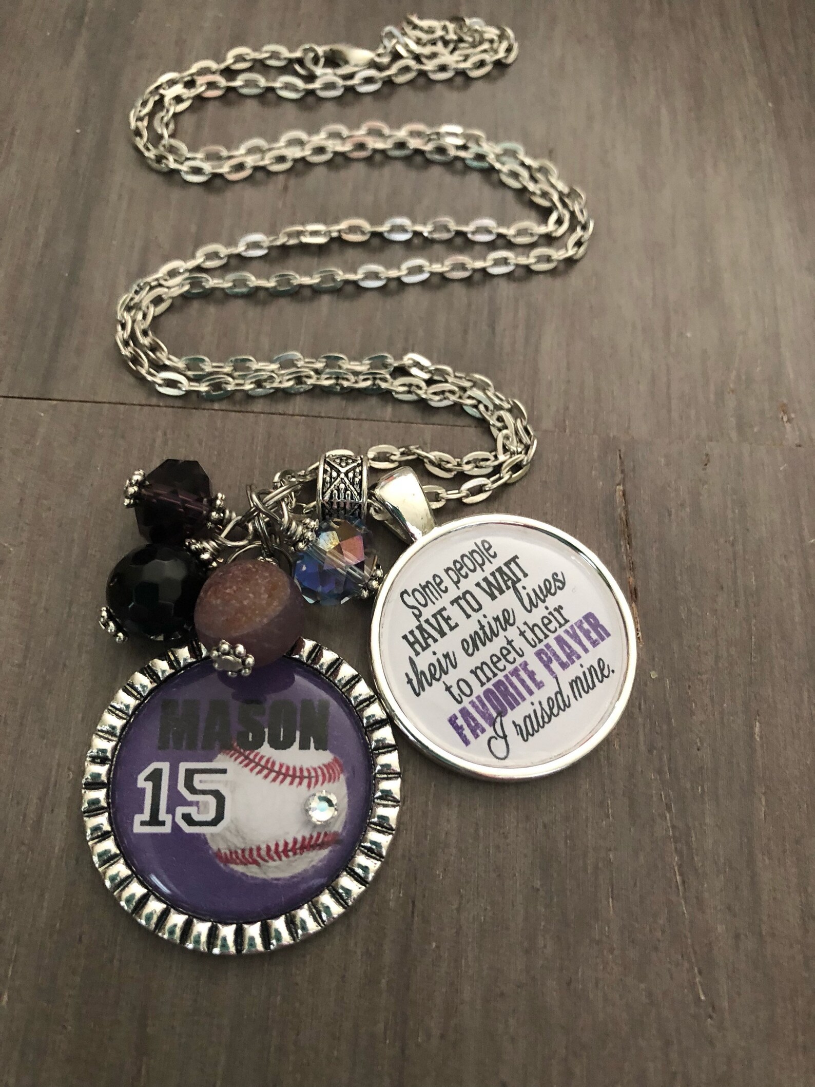 PERSONALIZED Baseball Mom Necklace With Number Mom Childrens Etsy
