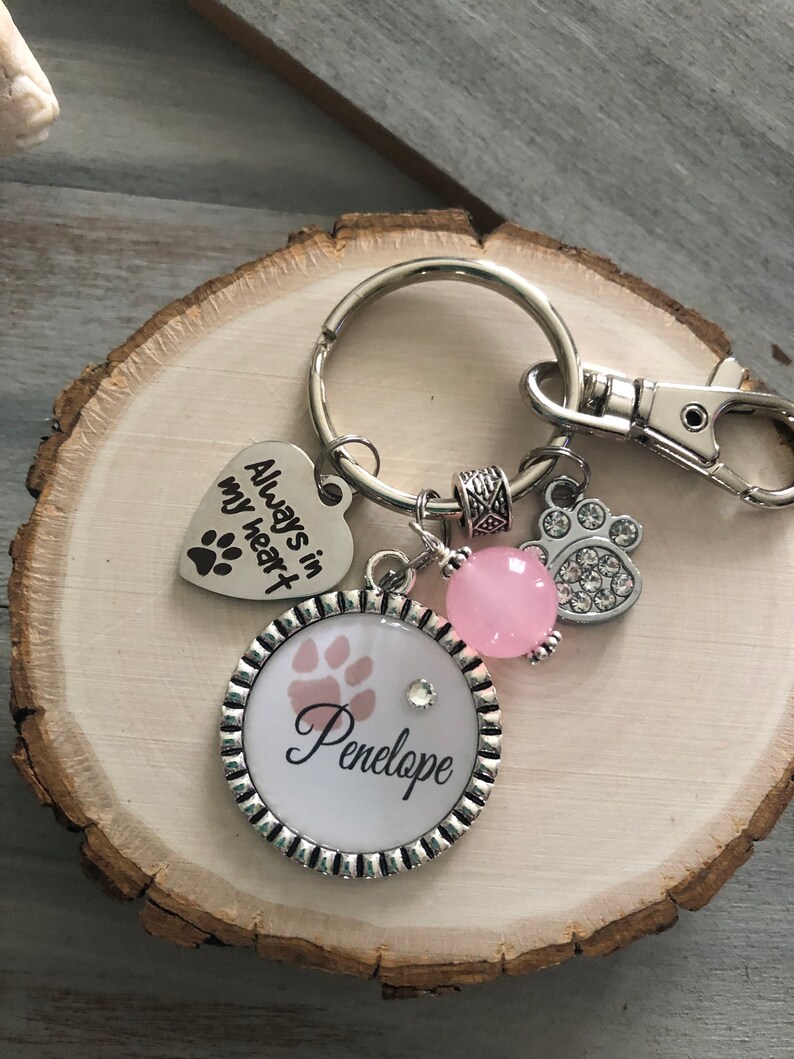 Pet memorial keychain Personalized loss of pet gift Custom