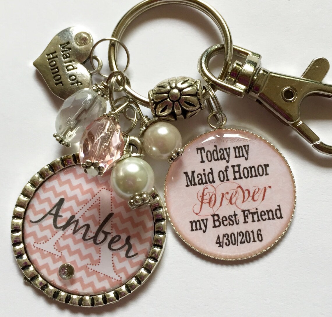 MAID of HONOR gift Personalized keychain Today my Maid of Etsy