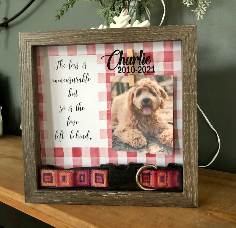 Personalized PHOTO Pet Memorial Box Pet Collar Shadow Box Etsy
