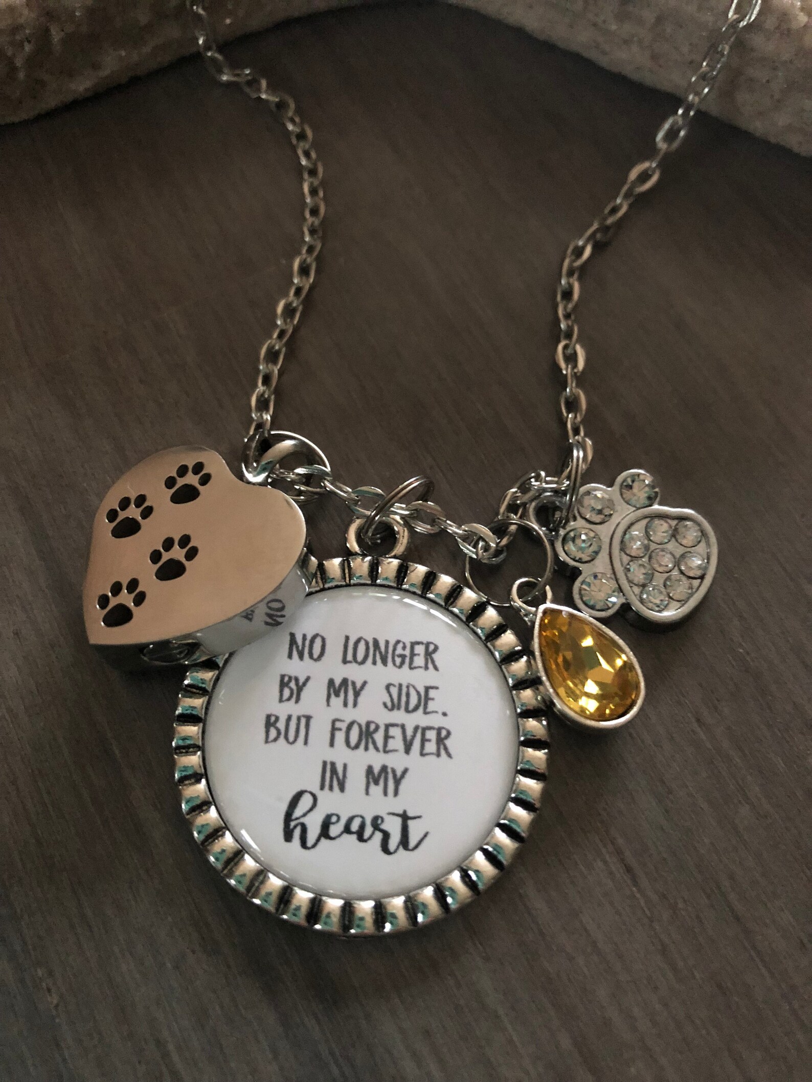 Personalized Pet Cremation necklace No longer by my side but Etsy
