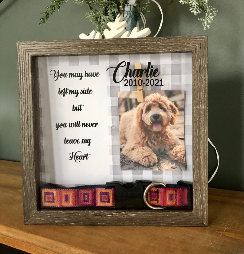 Personalized PHOTO Pet Memorial Box Pet Collar Shadow Box Etsy