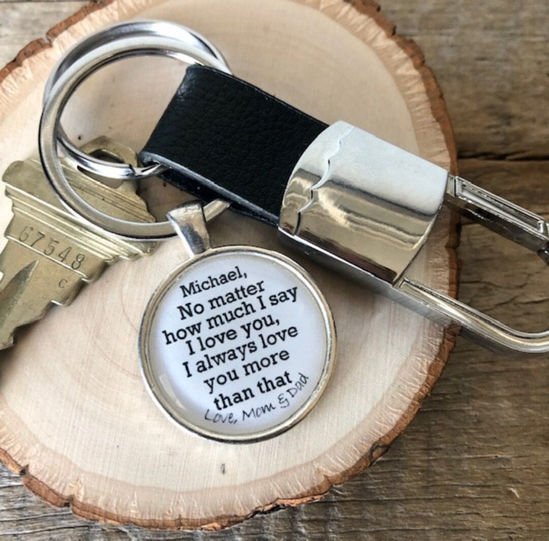 Personalized Leather Keychain, Custom Quote, Sentimental Gift - Etsy