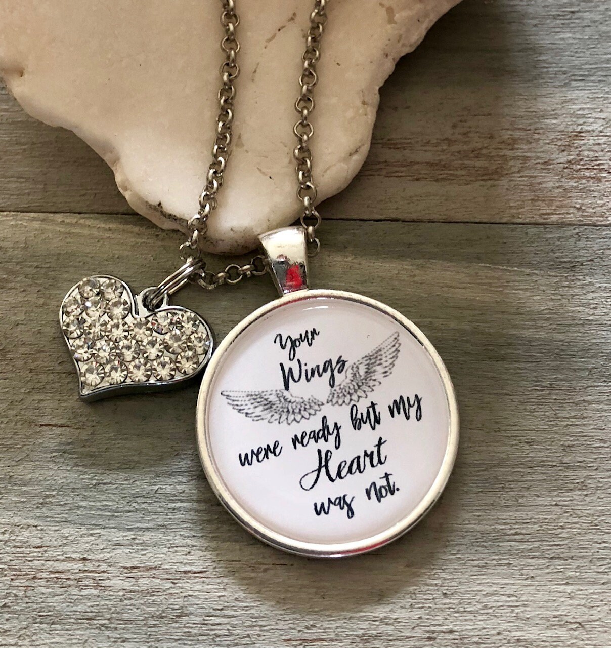 Your Wings were ready but my Heart was not memorial necklace | Etsy