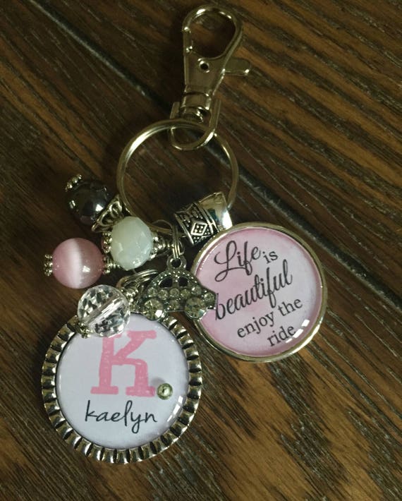 Sweet 16 Gift for Girls, New Driver, Personalized Keychain for Teenage  Girl, Have Fun, Life is Beautiful, Guardian Angel, PICK Your Saying!