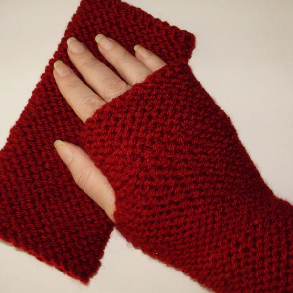 Ready2Ship*Acrylic Doctor Who Amy Cranberry Red Style Hand Knit Fingerless Gloves Hand Warmer Ashlee's Knits Cosplay