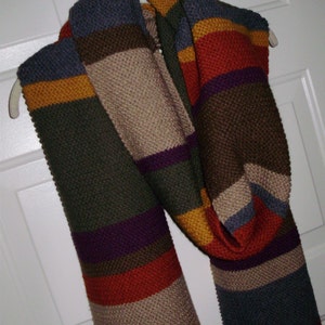 ACRYLIC/WOOL Doctor Who S12-16/17 Style Scarf Garter Stitch Hand Knit Fourth Doctor Ashlee's Knits Cosplay Made 2 Order dr who scarf