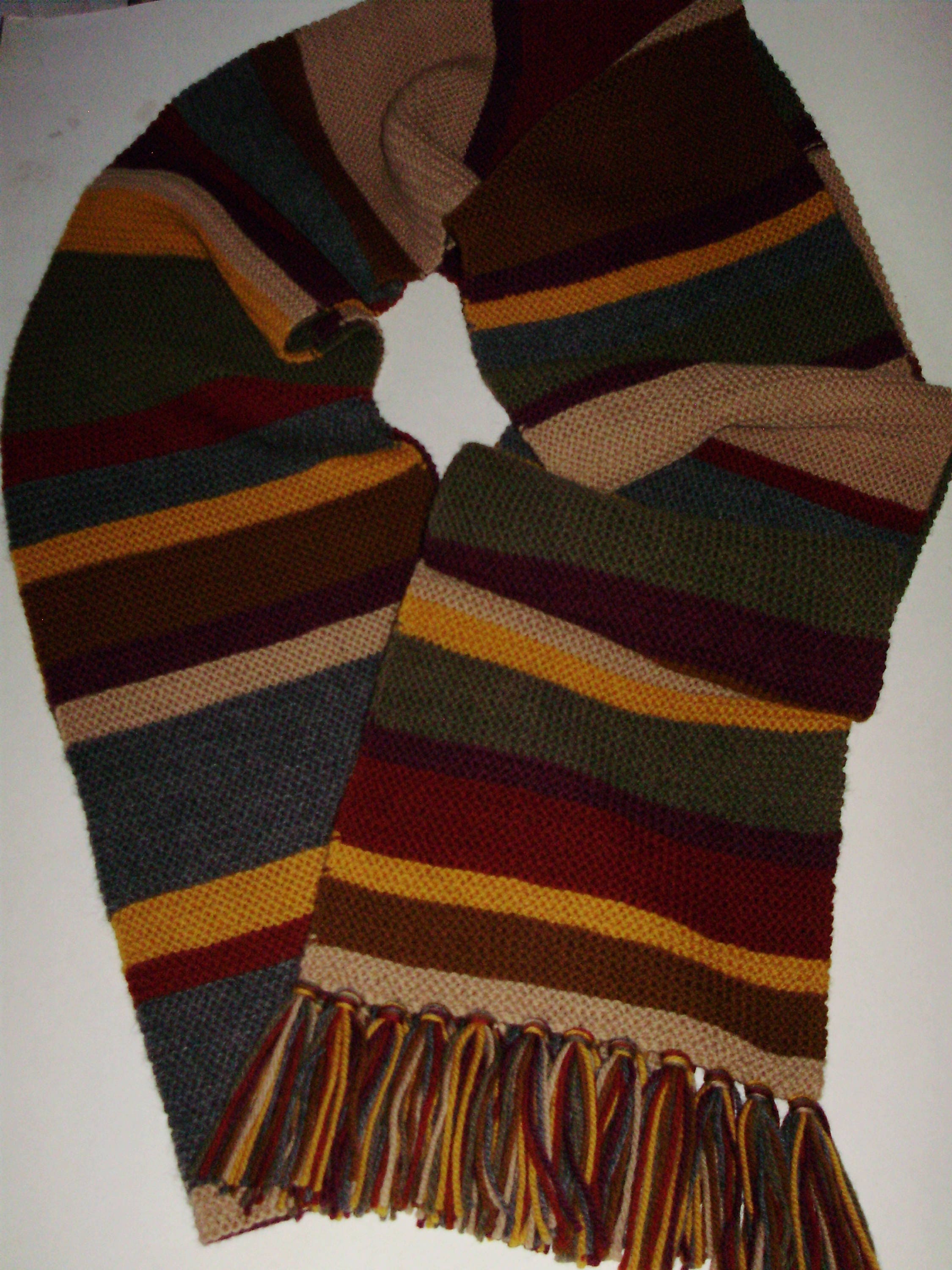 Wool Doctor Who Season 1617 Scarf Hand Knit Garter Stitch Etsy