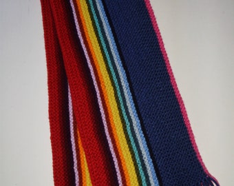 ACRYLIC 13th Doctor Who 'Rainbow' Style Hand Knit Scarf Thirteenth Doctor Jodie Whittaker Cosplay Made2Order dr who scarf