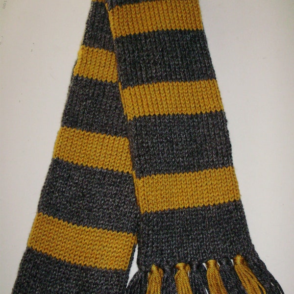 ACRYLIC Wizarding Cosplay Scarf Handmade Knit Yellow/Gold Grey/Black Stripes Boyfriend Scarf Newt Men Women Scarf