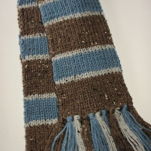 ACRYLIC Dr John Watson Hand Knit Style Scarf Sherlock Holmes A Game of Shadows Brown, Gray/Grey, Blue Men Women