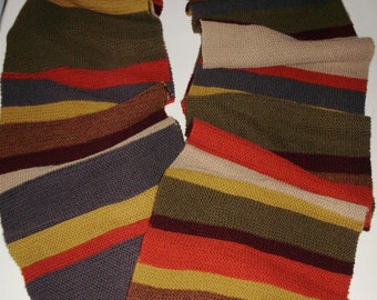 Doctor Who S12-16/17 Dk/Lt Worsted Wolle Handgestrickter Stil Schal Tom Baker 4th Doctor Cosplay