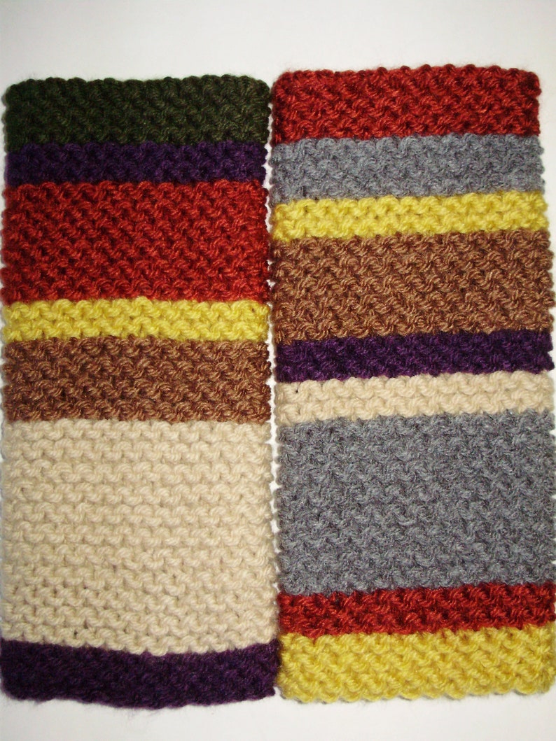 ACRYLIC Doctor Who Gloves Seasons 12-14 Hand Knit Fingerless Gloves Hand Warmers Wristlets 4th Doctor by Ashlee/'s Knits mitts texting