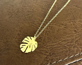 Gold Palm Leaf Necklace