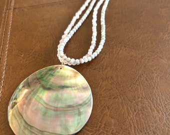 Long Shell Beaded Necklace