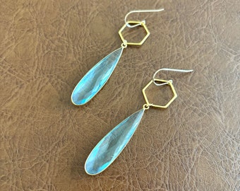 Topaz Hexagon Earrings