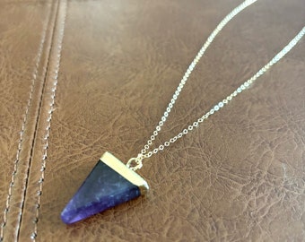 Amethyst Triangle Necklace