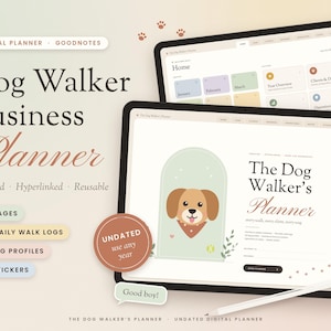 犬の散歩プランナー、日付なしハイパーリンク付きデジタルPDF、散歩記録420件収録