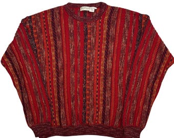 Klasyczny sweter w paski z mieszanki włoskiej wełny Norm Thompson XL Grandpacore