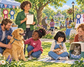 Juego de misterio imprimible "Detectives del Desfile de Mascotas" para niños de 8 años en adelante, 12 preguntas de deducción, PDF a color y de bajo consumo de tinta.