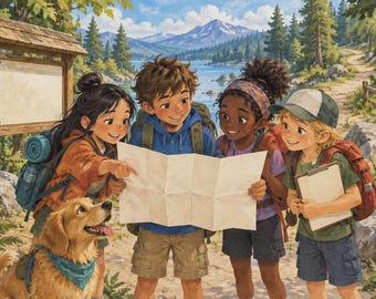 Juego de mapas imprimibles Route Rangers para niños, 12 rompecabezas de cuadrícula y direcciones, para mayores de 8 años, actividad de lógica familiar, PDF a color y de bajo consumo de tinta.