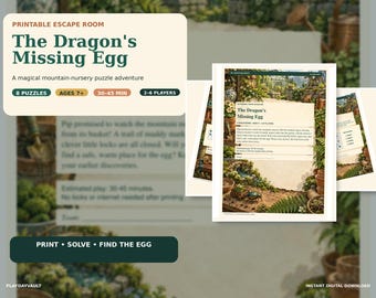 Printable Dragon Escape Room for Kids Ages 7+, 8-Puzzle Adventure