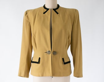 1940s Union Made Structured Jacket | Gold Buttery Jacket Size Medium