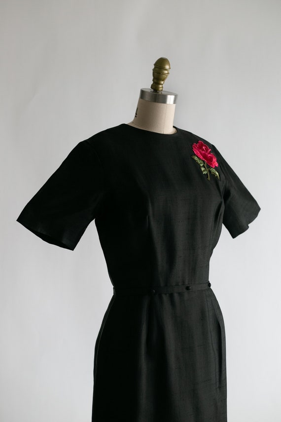 Vintage Late 1940's Edgar Harvey Black Dress | Bl… - image 4