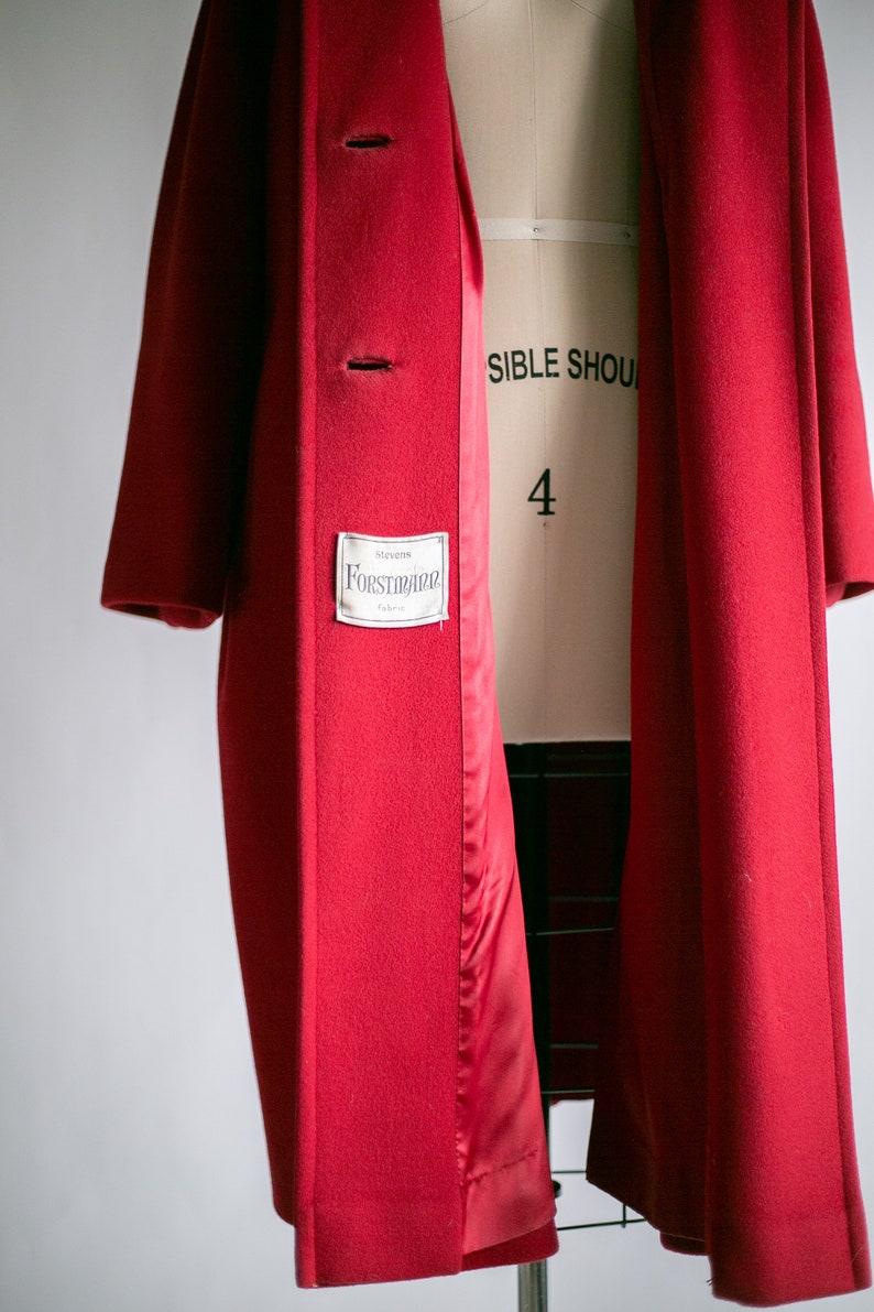 Vintage 1950's Fur Stole Coat Berry Red Wool Coat - Etsy Canada