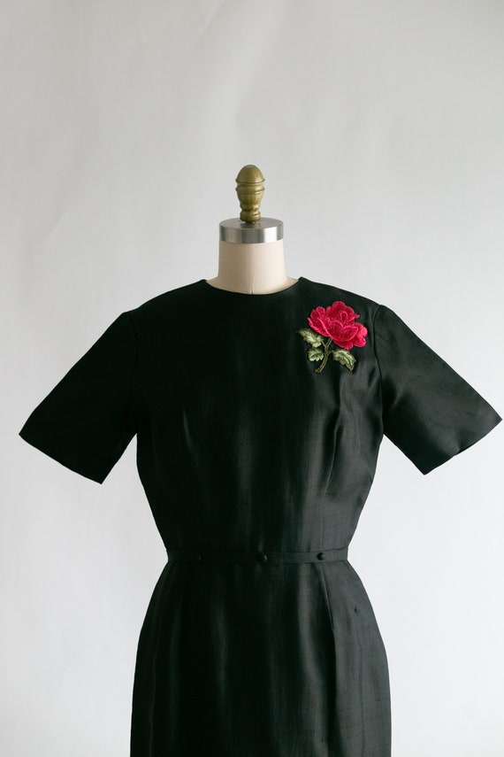 Vintage Late 1940's Edgar Harvey Black Dress | Bl… - image 2