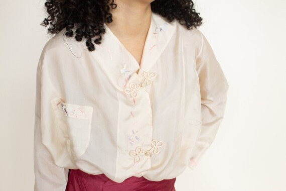 Confetti Tissue Silk Blouse | Beach Pajama | 1930s
