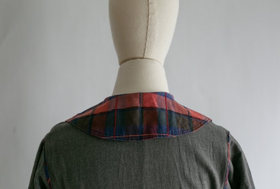 Vintage 1940's Wool Plaid Dress | Full Length Dre… - image 10