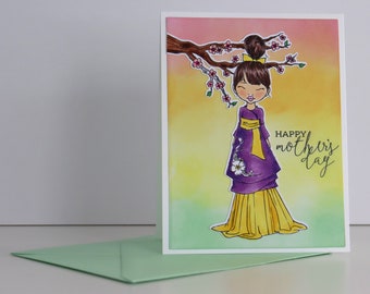 Asian-inspired Mother's Day greeting card