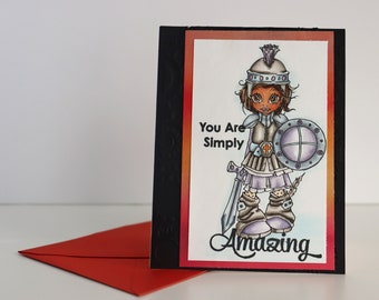 Warrior Girl greeting card