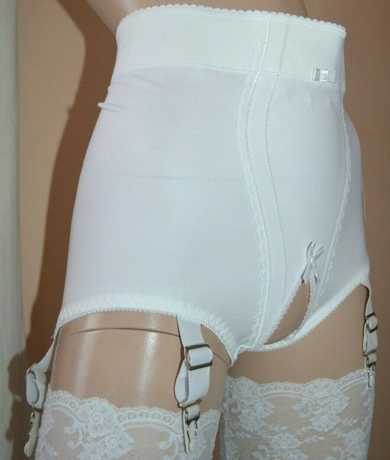 White shapewear Crotchless open bum suspender Knickers 1214 Etsy