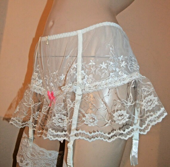 Ivory Lace skirted Suspender Knickers 36/"-40/" uk 14-16
