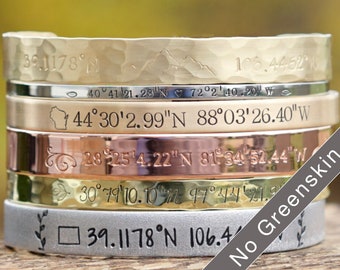 Brazalete de coordinación, en bronce REAL, níquel, plata, oro, NuGold o cobre
