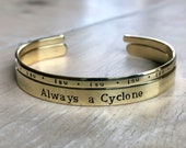 Iowa State Cyclones Bracelet - Customizable Stackable in Bronze, Brass, Silver, or Copper ISU Iowa State bracelet ISU bracelet